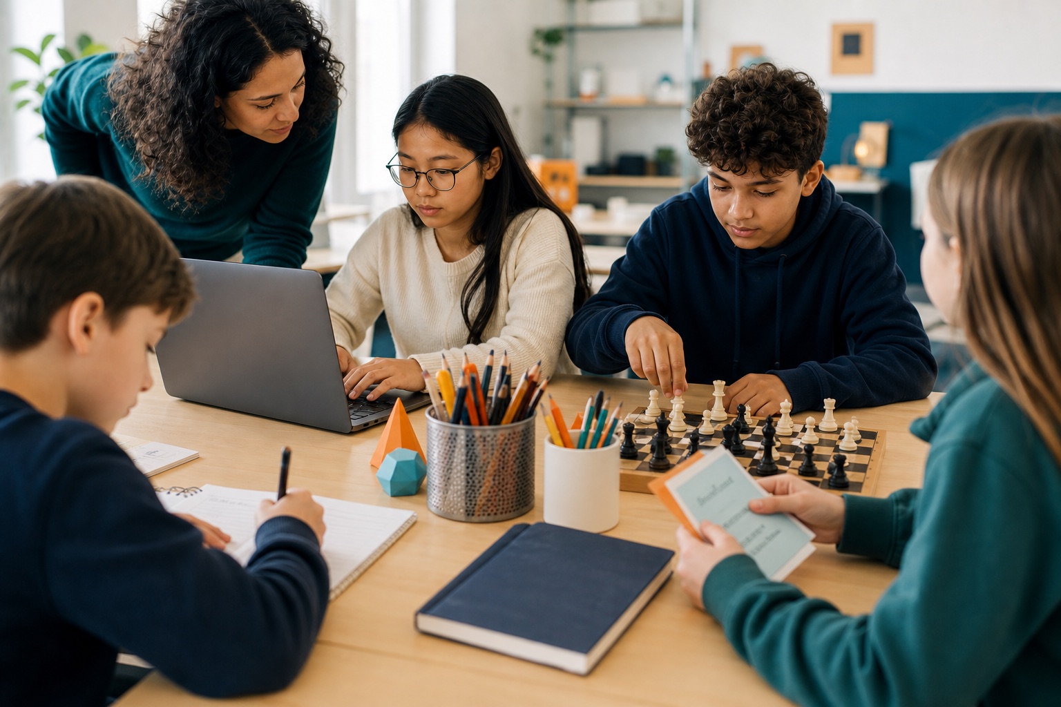Students learning together with instructor guidance